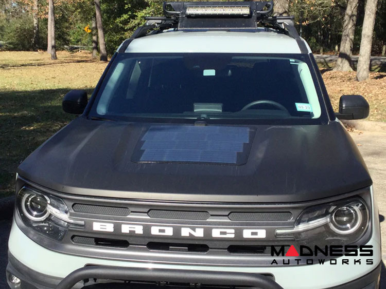 Ford Bronco Sport Flexible Solar Panel Kit - Complete Kit w/ Waterproof Controller + Hood Decal - 65W